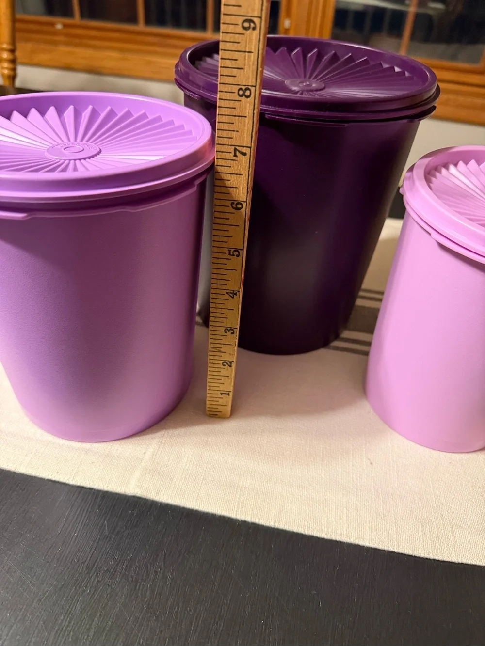 Tupperware Heritage 3-piece purple canister set